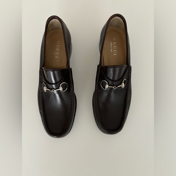 NEW GUCCI WOMEN BROWN LEATHER LOAFERS HORSE BITS SIZE 38 / US 8 (FITS LIKE 7.5) - Picture 9 of 10